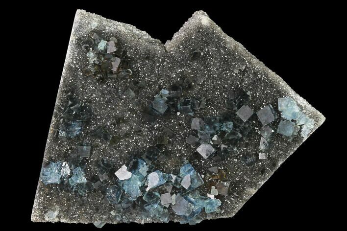 Blue Cubic Fluorite on Smoky Quartz - China #142621